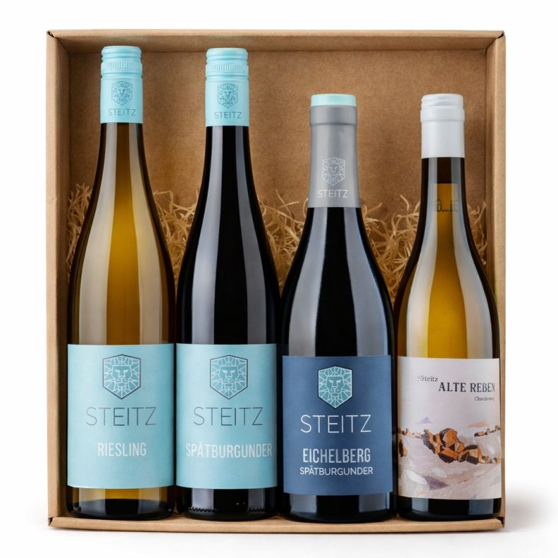 Steitz smagekasse hvid/r�d  - 2 enkeltmarksvine af unik kvalitet  (4. fl.) 